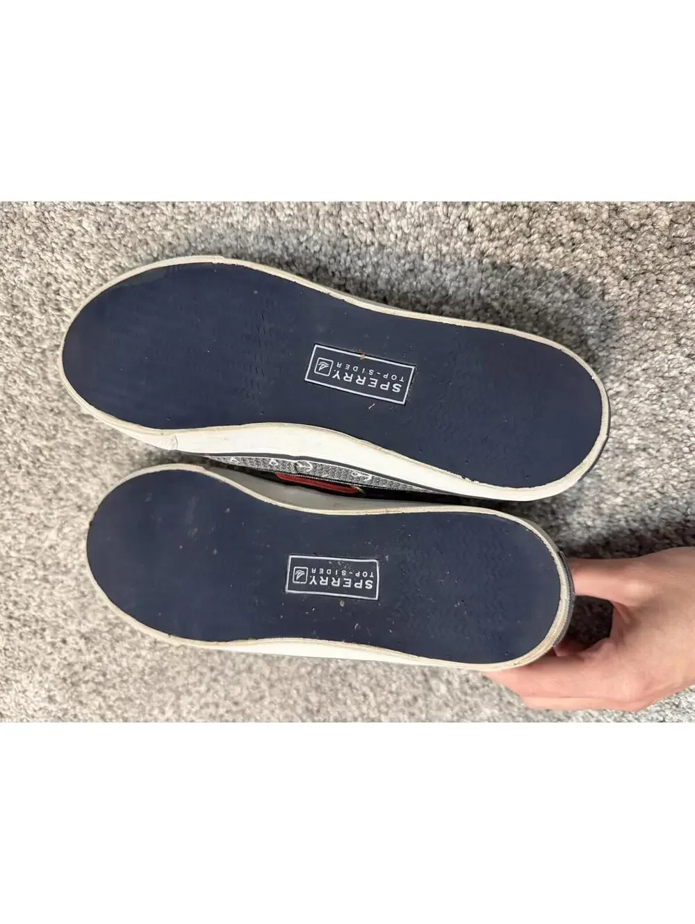 Sperry Top-Sider Navy White Anchor Print Boat Shoes Size 7